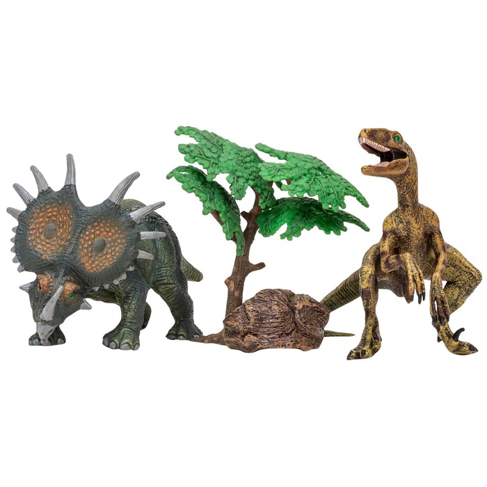 фото Набор фигурок: велоцираптор, стиракозавр, 4 предмета masai mara