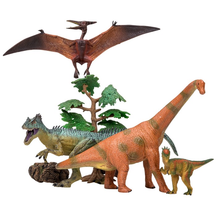 фото Набор фигурок: птеродактиль, брахиозавр, аллозавр, пахицефалозавр, 7 предметов masai mara