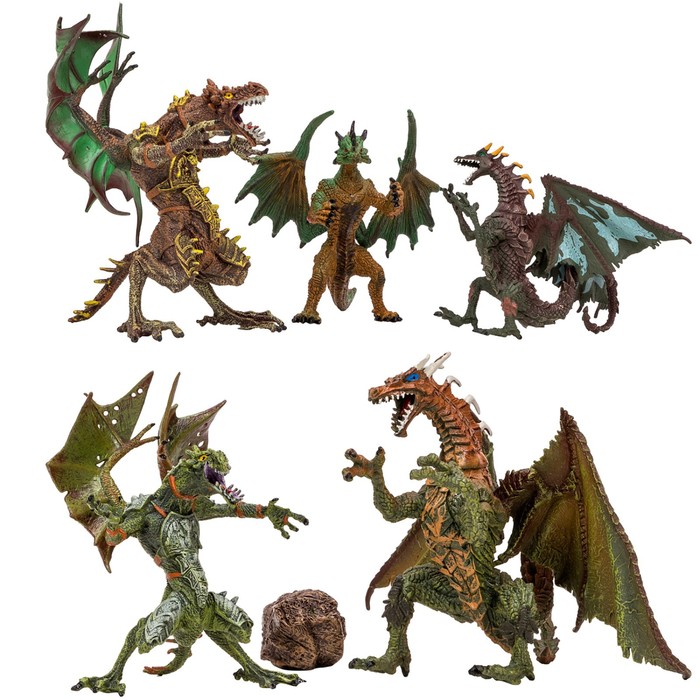 Набор фигурок «Мир драконов»: 5 драконов, 1 аксессуар safari набор фигурок логово драконов