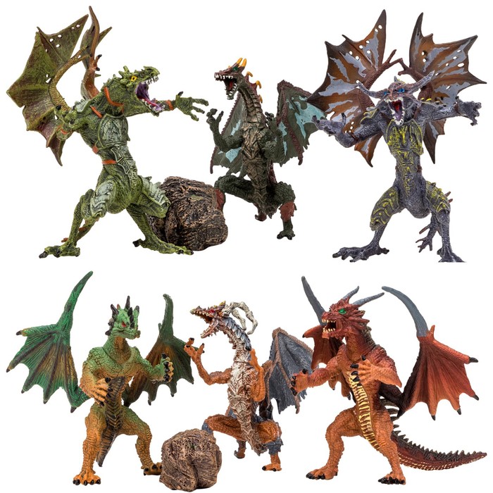 Набор фигурок «Мир драконов»: 6 драконов, 2 аксессуара safari набор фигурок логово драконов