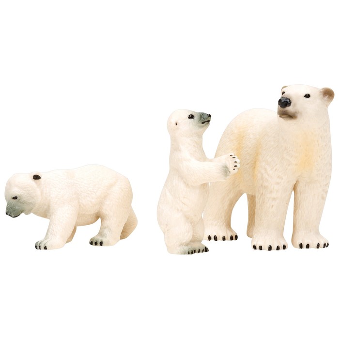 фото Набор фигурок: белая медведица и медвежата, 3 предмета masai mara