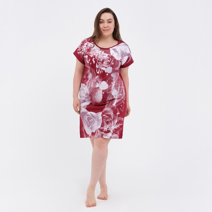 фото Платье женское «хрусталь», цвет бордо, размер 56 руся