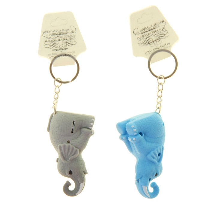Брелок-кричалка световой "Сидящий слон", цвета МИКС