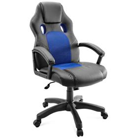 

Кресло игровое PROF 34-13 черный/синий, экокожа