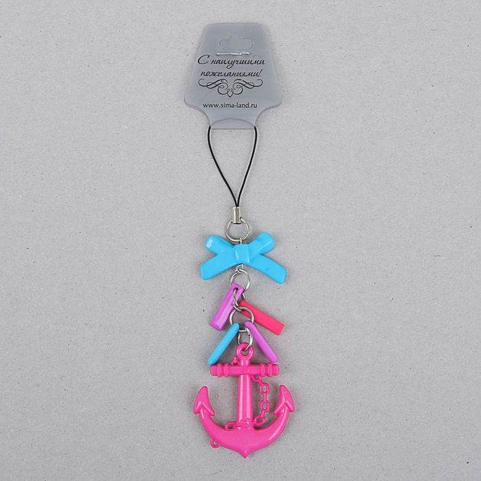 Подвеска для телефона "Якорь", цвета МИКС