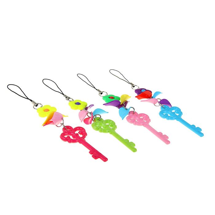 Подвеска для телефона "Ключ с цветочком", цвета МИКС