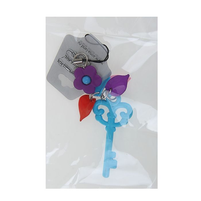 Подвеска для телефона "Ключ с цветочком", цвета МИКС