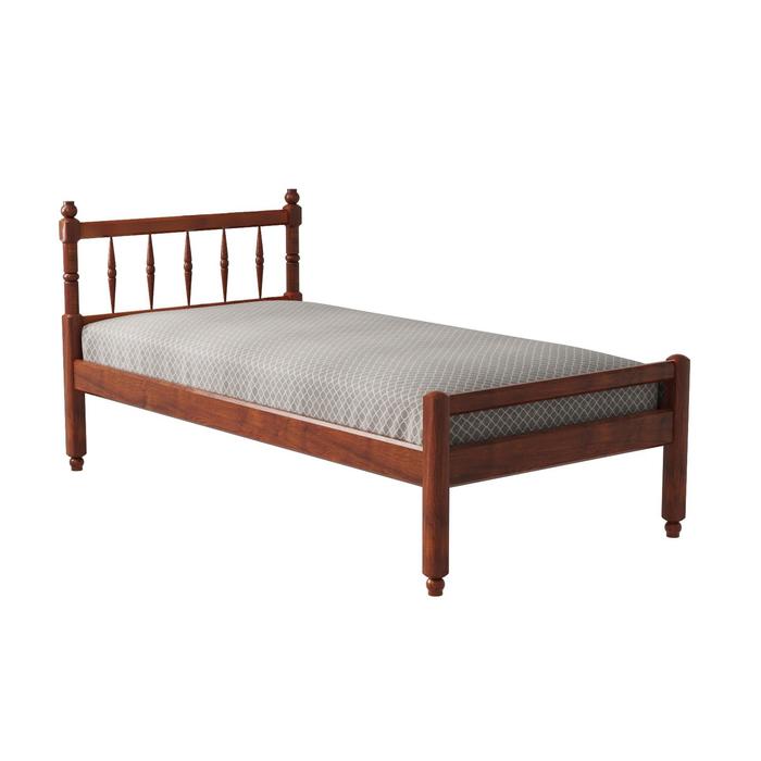 Кровать №10 с фигурными спинками из массива древесины, 1600 × 2000 мм, цвет вишня