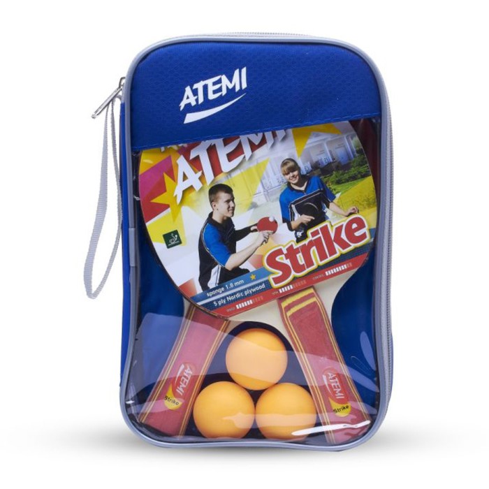 Набор для настольного тенниса Atemi STRIKE: 2 ракетки, чехол, 3 мяча