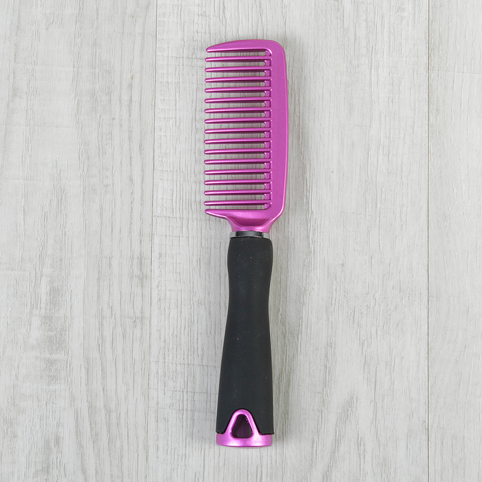 Расчёска с прорезиненной ручкой, цвет сиреневый