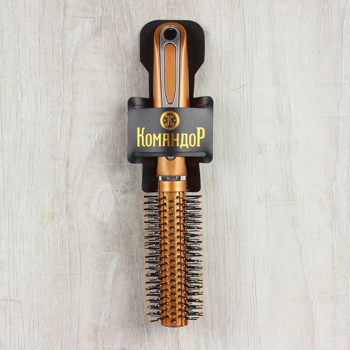 Брашинг с прорезиненной ручкой, d=2/4,2см, цвет золотой