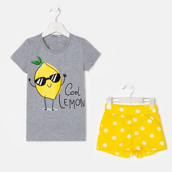 Костюм детский (футболка, шорты), цвет жёлтый, размер 32