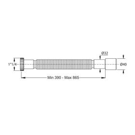 Гофросифон BONOMINI 9345OT64B0WZ, 1 1/2" х 40/50 мм, без выпуска, L= 390-865 мм от Сима-ленд