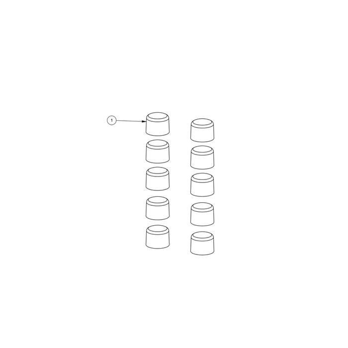 фото Резиновая заглушка для сифонов prevex 3100243, на дополнительный слив, набор 10 шт.