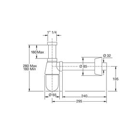 Сифон для раковины BONOMINI 2770PP32B0WZ, накидная гайка 1 1/4", d=32 мм, белый от Сима-ленд