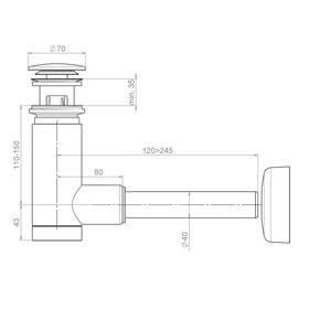 Сифон для раковины PREVEX Easy Clean 1512413, d=40 мм, телескопический, клик-клак белый от Сима-ленд