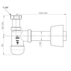 Сифон для раковины SantecPro AQ40240, 1 1/4", без перелива от Сима-ленд