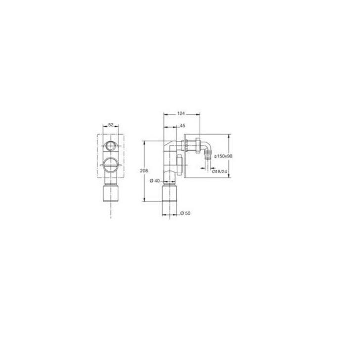 

Сифон для стиральной и посудомоечной машины BONOMINI 3200IX50B9WZ, под штукатурку, хром