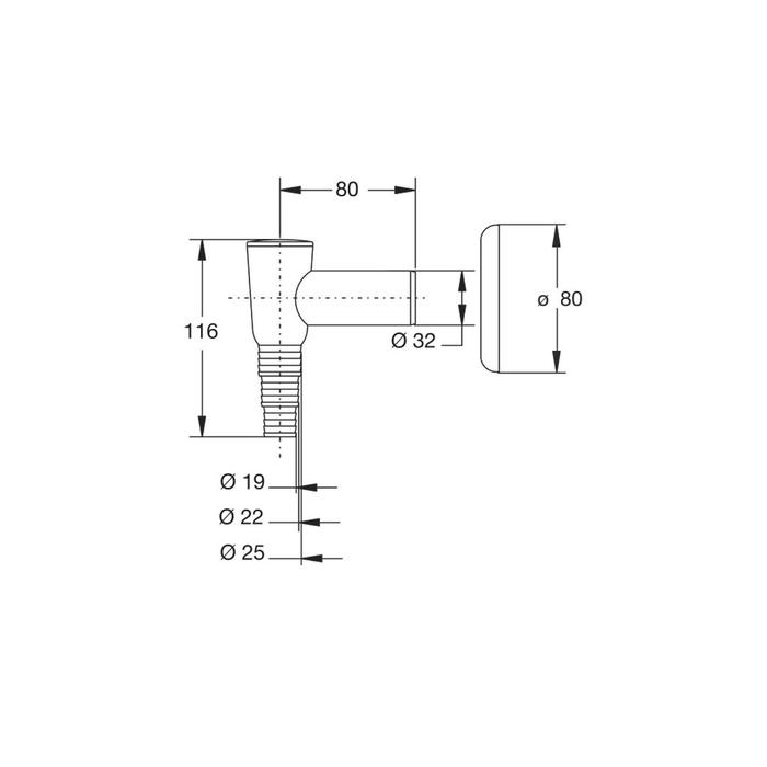 

Сифон для стиральной и посудомоечной машины BONOMINI 3530CR32K7WZ, накладной, d=32 мм, хром