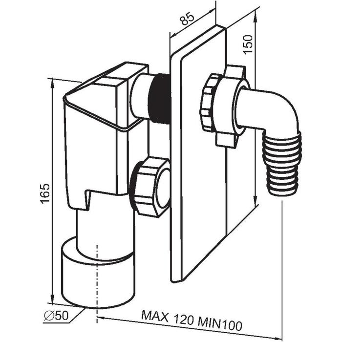 

Сифон для стиральной машины SantecPro AM250, встраиваемый в стену, белый