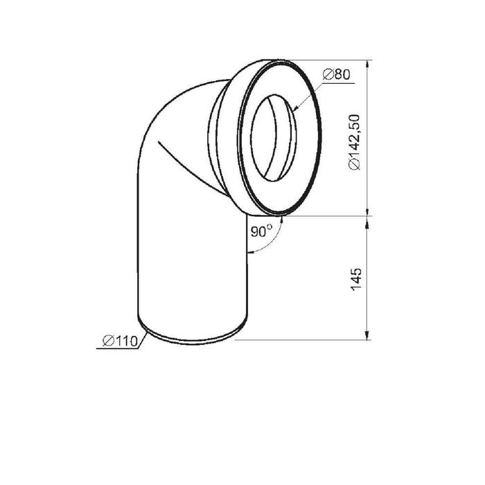 Труба фановая для унитаза SantecPro PR305, d=110 мм, 90°