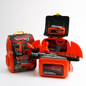 Набор строителя с инструментами игровой 'Super car' рюкзак с инструментами, Тачки Ош
