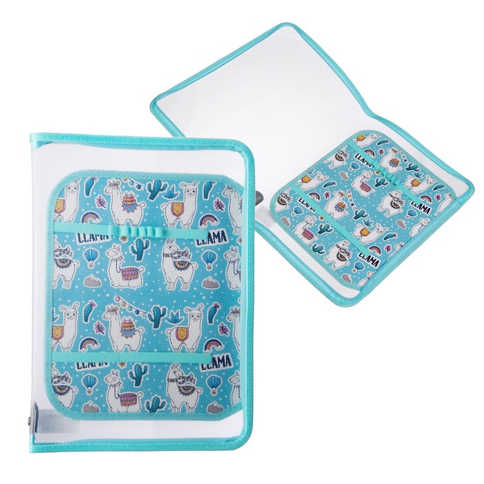 Папка для труда пластиковая А4, молния вокруг, откидная планка, 