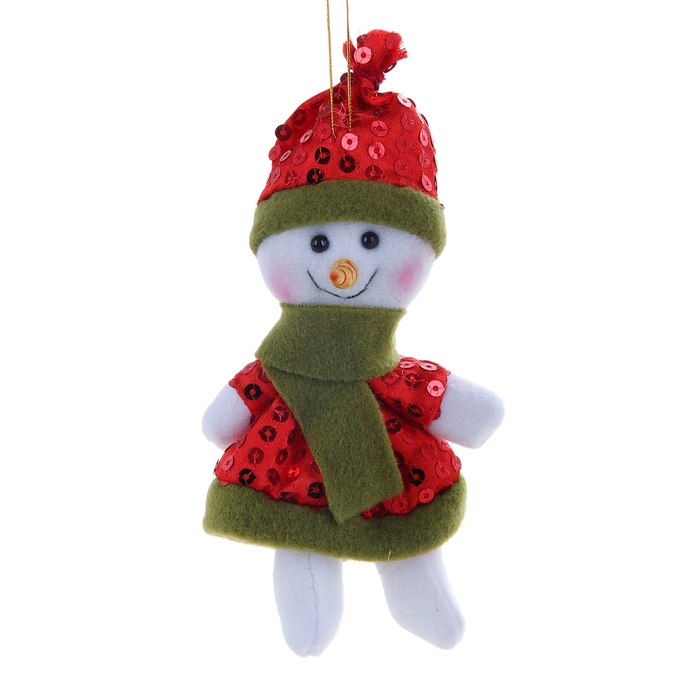 Подвеска "Снеговик" (зелёный кант)