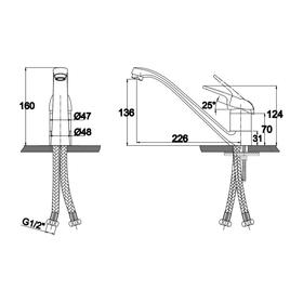 

Смеситель для кухни KAISER Douglas 12533 Silver, однорычажный, длинна излива 226 мм, серебро 69701