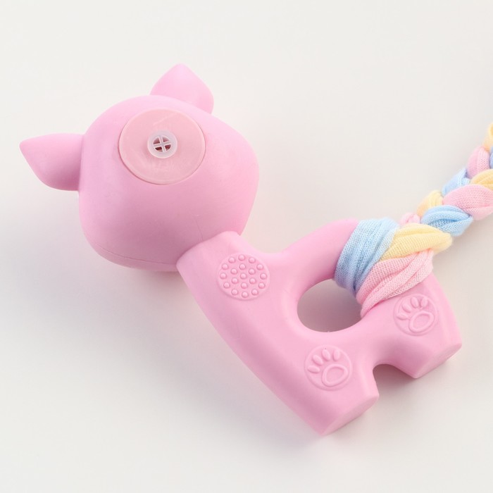 Игрушка жевательная Пижон Premium "Свинка", 10 х 6 х 3,5 см, розовая