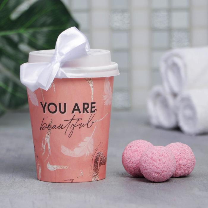 

Бомбочка для ванн в картонном стакане You are beautifyl