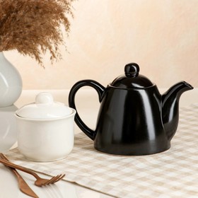 Чайная пара "Чёрно-белая", чайник 0.7 л, сахарница 0.3 л от Сима-ленд