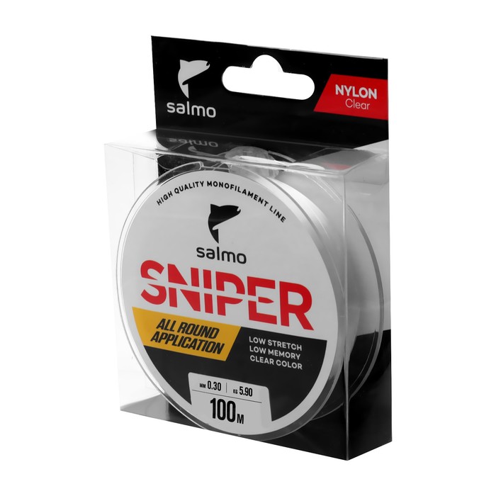 

Леска монофильная Salмo Sniper Clear, диаметр, 0.30 мм, тест 5.9 кг, 100 м, прозрачная