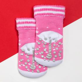 

Носки детские новогодние махровые Крошка Я "Мишка", розовый, 8-10 см
