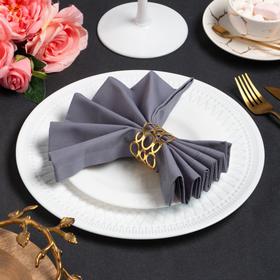 

Набор салфеток с кольцами "Этель" Капелька 40*40-2 шт, цв.свето-серый/золото ,100% хл