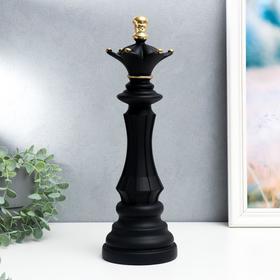 Сувенир полистоун 'Шахматная фигура - Ферзь' чёрный с золотом 37х12х12 см Ош