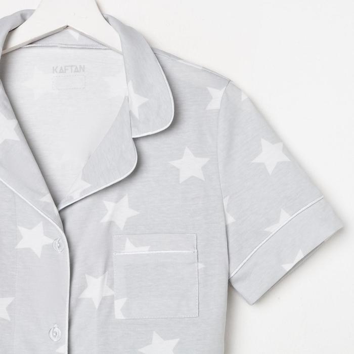 фото Пижама женская (рубашка и шорты) kaftan "star" размер 52-54