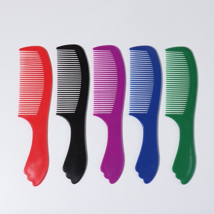 Расчёска-гребень с ручкой, цвета МИКС
