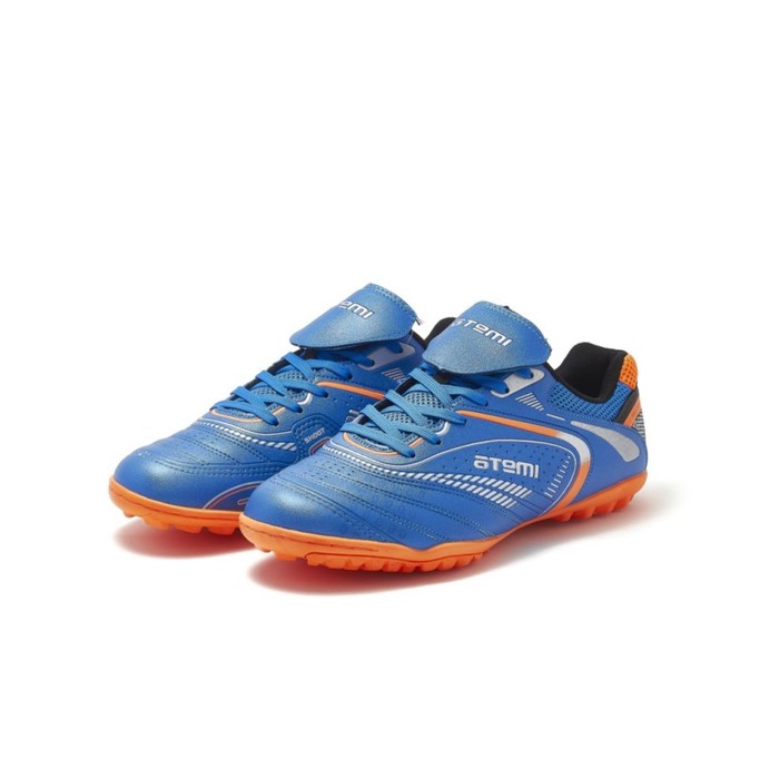 Бутсы футбольные Atemi SD300 TURF, цвет голубой/оранжевый, синтетическая кожа, размер 45