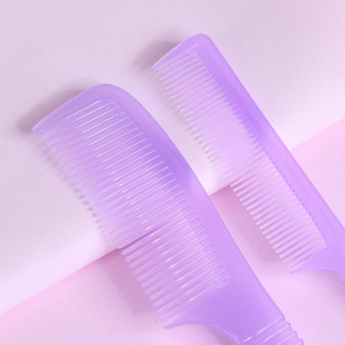 Набор расчёсок, 2 предмета: с ручкой, с хвостиком, цвета МИКС