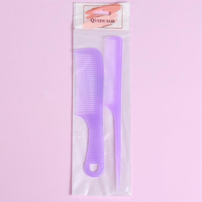 Набор расчёсок, 2 предмета: с ручкой, с хвостиком, цвета МИКС