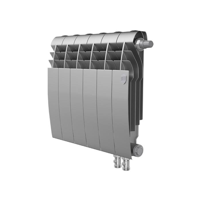 Радиатор биметаллический Royal Thermo BiLiner/Silver Satin VDR, 350x87 мм, 6 секций, нижнее