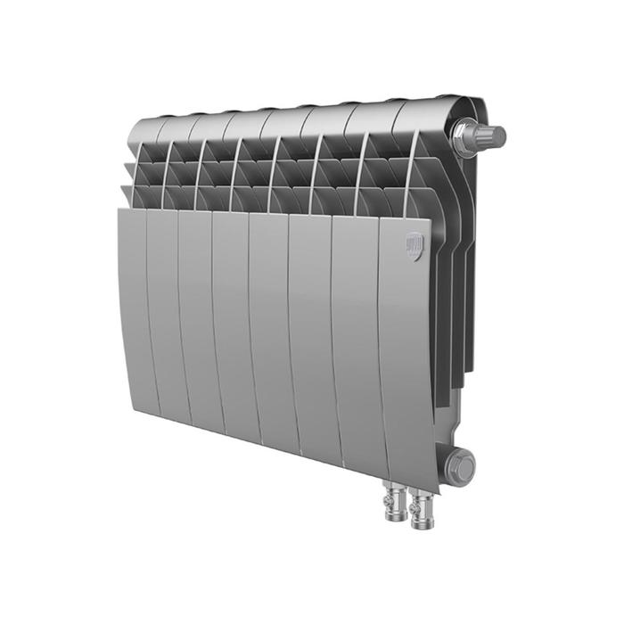 Радиатор биметаллический Royal Thermo BiLiner/Silver Satin VDR, 350x87 мм, 8 секций, нижнее