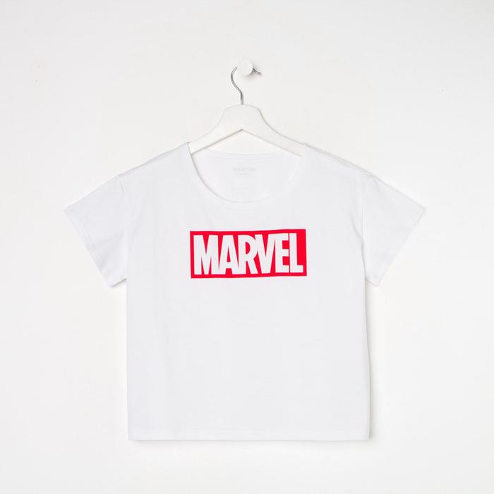 

Футболка укороченная «Marvel» Мстители, цвет белый