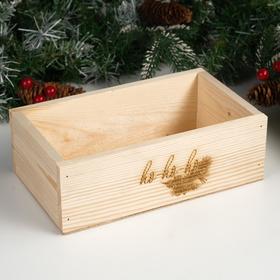 Кашпо деревянное 24.5×14×8 см 'Новогоднее. Ho-ho-ho, еловая ветвь' Ош