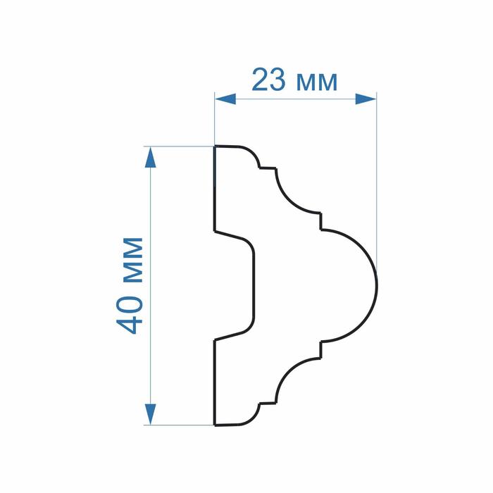 Молдинг белый 40х23х2000мм