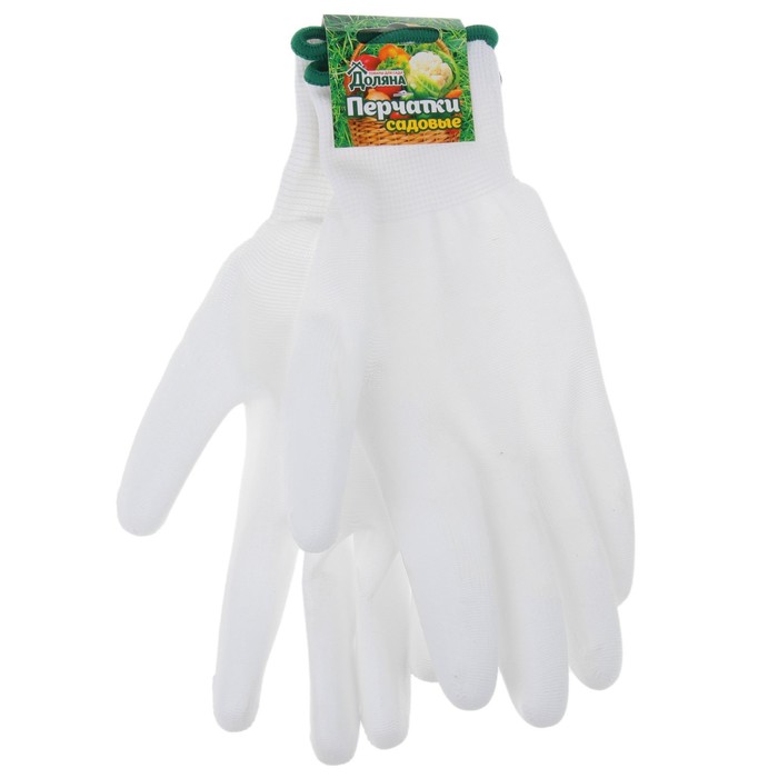 Перчатки нейлоновые, с нитриловым обливом, размер 10, белые