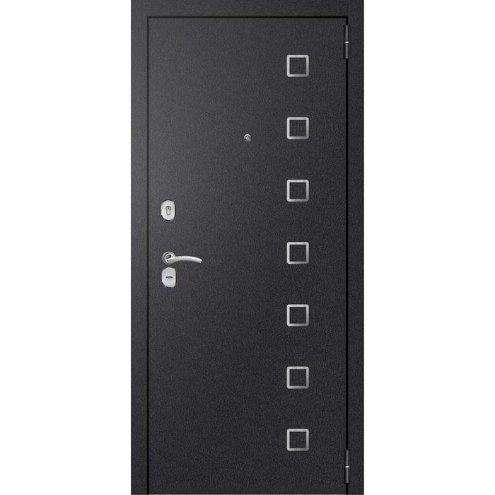 Входная дверь «Хит 6 Nova», 860 × 2050 мм, левая, цвет чёрный шёлк / лиственница белая