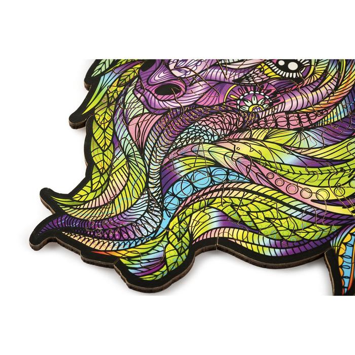 фото Деревянный пазл «единорог: фиолетовый ветер», 16×17 см wood trick
