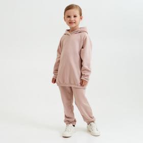 Костюм детский (худи, брюки) Casual Collection KIDS цвет пудровый, рост 122